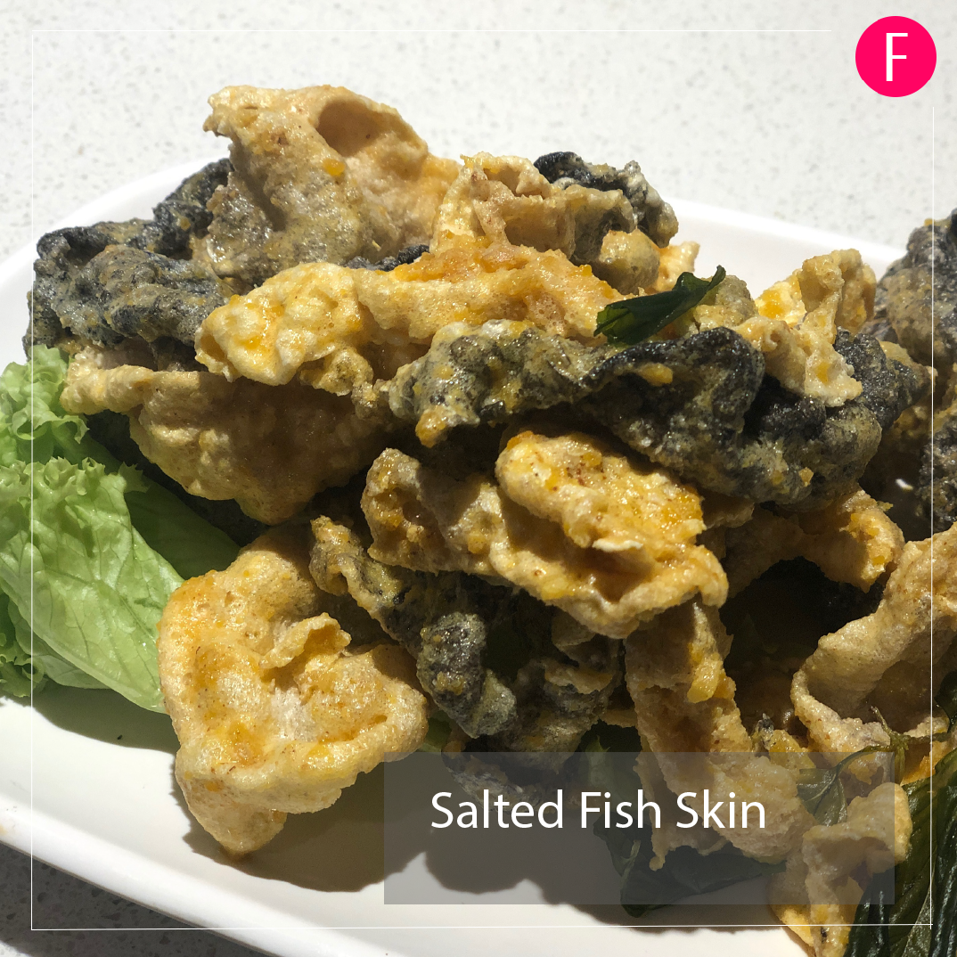 salted fish skin, dim sum, chinese halal, singapore