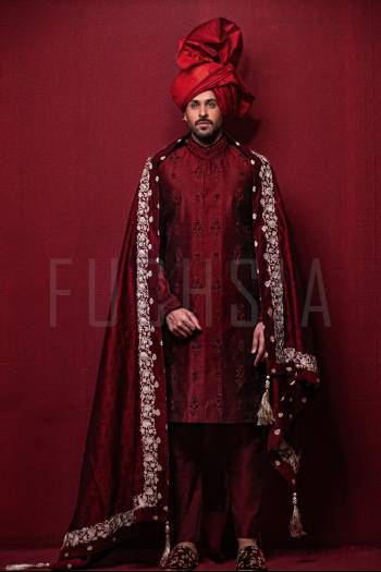 red shawl, male model