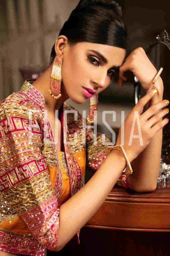 bridal shoot, bridal wear, women clothing, Kausar sajjad, Jaweria ali, model, covershoot, traditional jewelry, silk